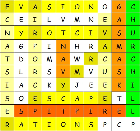 Completed wordsearch answer key