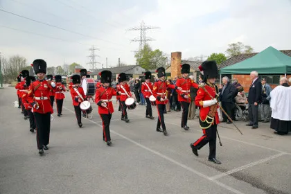 Bands parading at the ELMS commemorative event