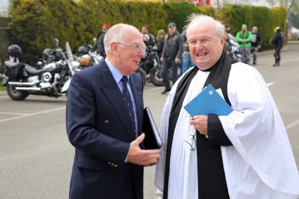 Barry Dodd and the Reverend Canon John Manchester at the memorial