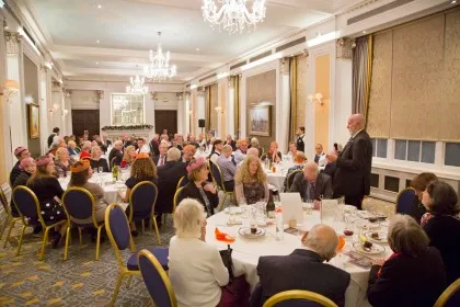 Guests seated for lunch at the Royal Air Force Club