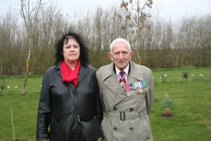 Monica Adams-Acton with Major David Sharpe