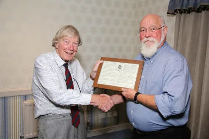 Donough O’Brien receiving an ELMS plaque