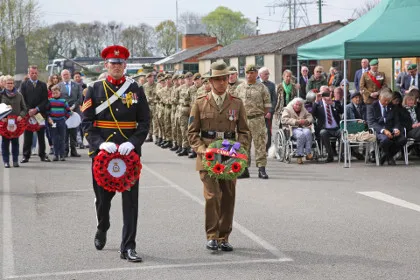 The commemorative parade at Eden Camp