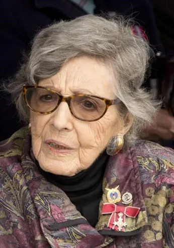 Elizabeth Harrison wearing her medals