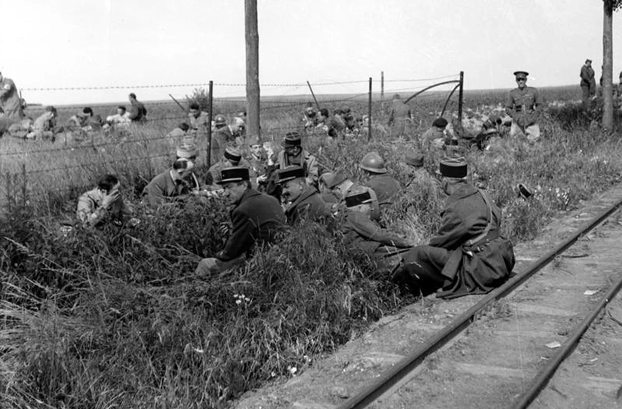 French and British prisoners of war on the march