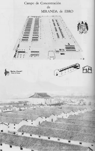 Plan and photograph of Miranda de Ebro concentration camp