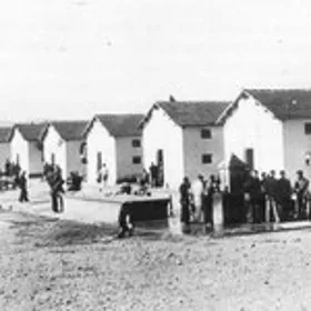 Prisoners among the barracks at Miranda de Ebro