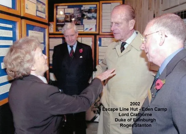 Nadine meeting the Duke of Edinburgh at Eden Camp in 2002
