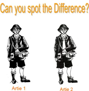Two wartime scenes for a spot the difference activity