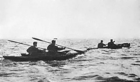 Replica Cockle canoe used during Operation Frankton commemorations