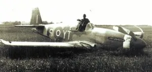 Rowland William’s ditched Typhoon guarded by German troops