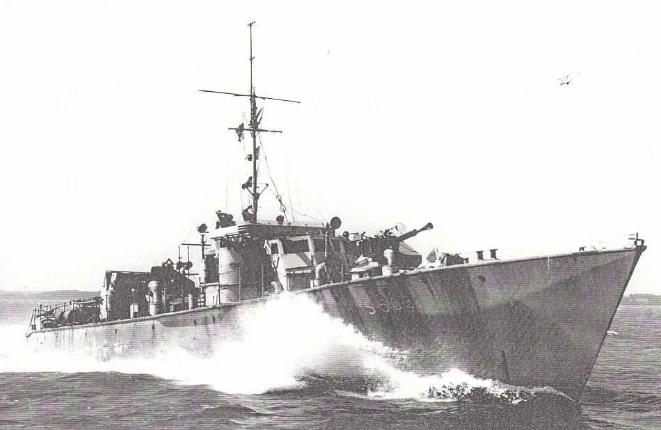 Royal Navy motor gun boat at sea