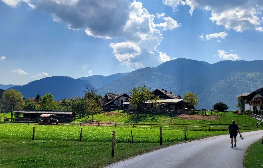 Mountain village landscape along the Crow’s Flight Trail