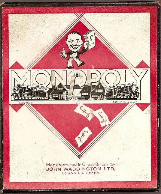 Vintage John Waddington Monopoly game box