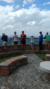 Trail group lunching after the climb